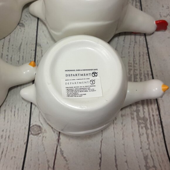 Department Dept 56 French Hen Mug Set Of 4 Country Kitchen Farmhouse 2004 - Picture 8 of 16